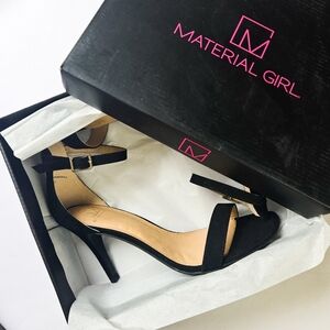 EUC Material Girl Black Strappy Heels